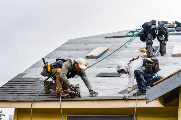 Professional Gutter Installation technician working in College Corner, OH